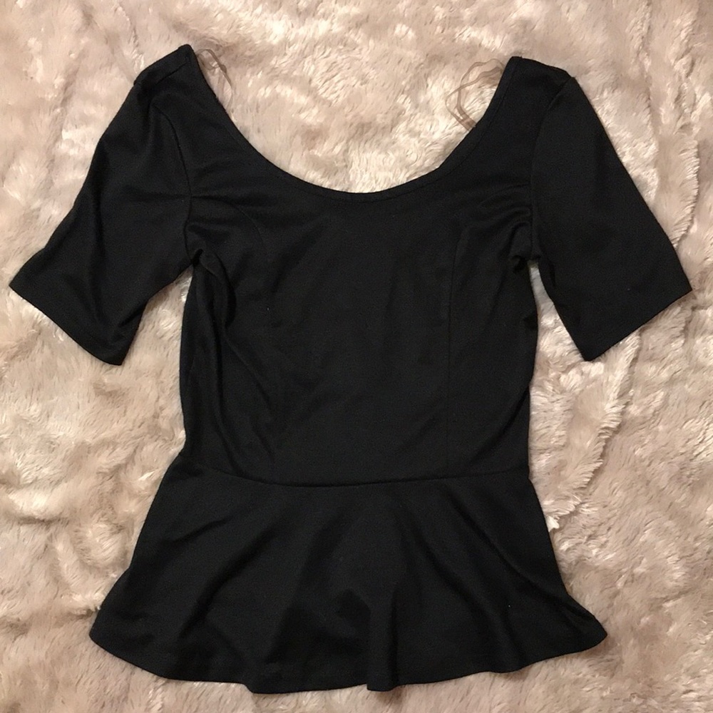 Black peplum top